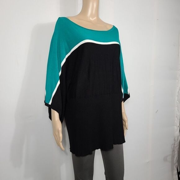 Style & Co Fit Flare Ocean Blue Top - Picture 4 of 9